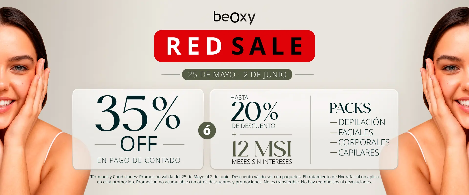 Promoción de red sale para beOxy